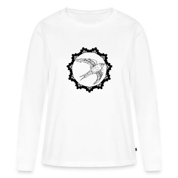 Vogel - Naturschutz Tierfreund - Frauen Premium Bio Langarmshirt - Weiß - Vorne - Julia (174cm)
