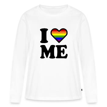 I love me - T-shirt manches longues Premium bio Femme - blanc - Devant - Julia (174cm)