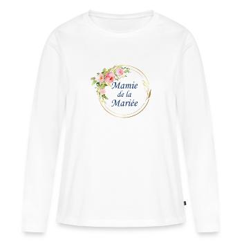 mamie de la mariée - T-shirt manches longues Premium bio Femme - blanc - Devant - Julia (174cm)