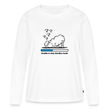Les moutons en veille - T-shirt manches longues Premium bio Femme - blanc - Devant - Julia (174cm)