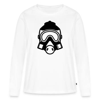 Masque a gaz - T-shirt manches longues Premium bio Femme - blanc - Devant - Julia (174cm)
