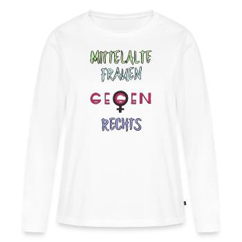 mittelalte Frauen gegen Rechts MFGR3 - Frauen Premium Bio Langarmshirt - Weiß - Vorne - Julia (174cm)