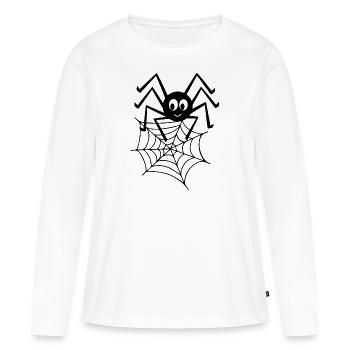 Spinne mit Netz - Frauen Premium Bio Langarmshirt - Weiß - Vorne - Julia (174cm)