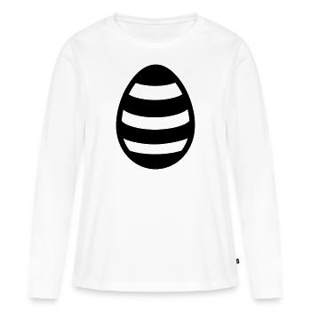 Ei - Frauen Premium Bio Langarmshirt - Weiß - Vorne - Julia (174cm)