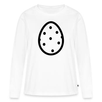 Ei - Frauen Premium Bio Langarmshirt - Weiß - Vorne - Julia (174cm)