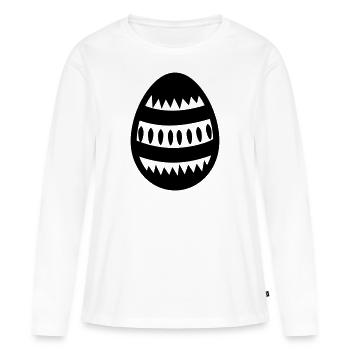 Ei - Frauen Premium Bio Langarmshirt - Weiß - Vorne - Julia (174cm)