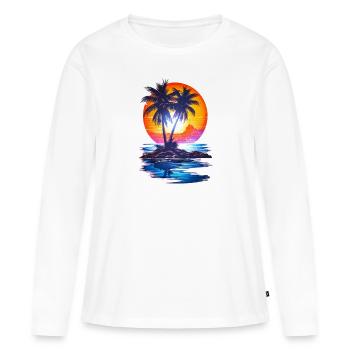 Île aux fans - T-shirt manches longues Premium bio Femme - blanc - Devant - Julia (174cm)