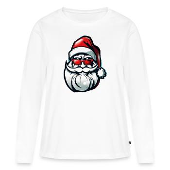 Père Noël Père Noël Noël - T-shirt manches longues Premium bio Femme - blanc - Devant - Julia (174cm)