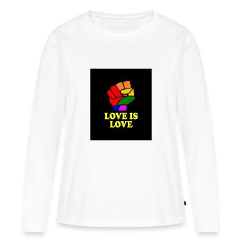 Love is love - T-shirt manches longues Premium bio Femme - blanc - Devant - Julia (174cm)