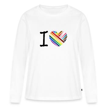 J’aime - moderne - T-shirt manches longues Premium bio Femme - blanc - Devant - Julia (174cm)
