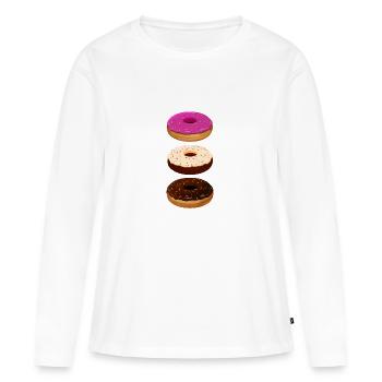 Donuts - T-shirt manches longues Premium bio Femme - blanc - Devant - Julia (174cm)