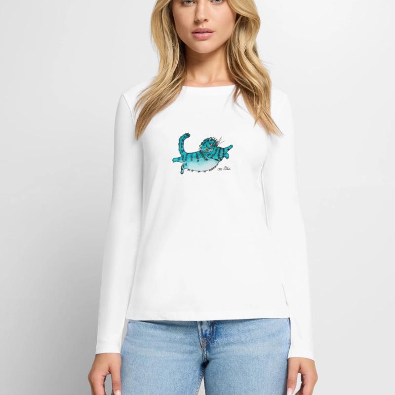 blue Fluffy Women's Premium Organic Long Sleeve Shirt