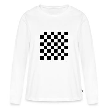 Schach, schachbrett - Frauen Premium Bio Langarmshirt - Weiß - Vorne - Julia (174cm)
