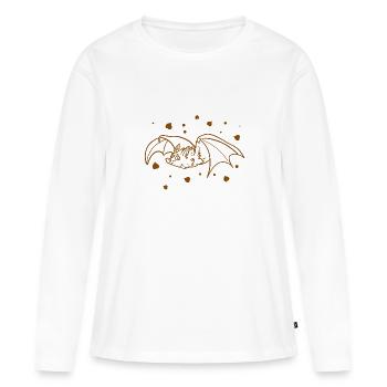 Halloween - Fledermaus Vampir Grusel - Frauen Premium Bio Langarmshirt - Weiß - Vorne - Julia (174cm)