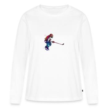 art hockey sport - T-shirt manches longues Premium bio Femme - blanc - Devant - Julia (174cm)