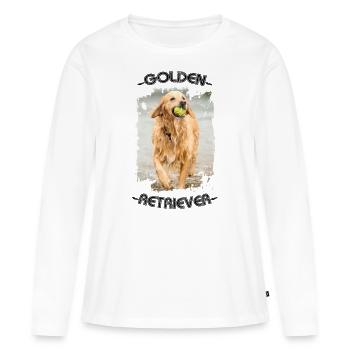 Golden Retriever dog photo - Women's Premium Organic Long Sleeve Shirt - white - Front - Julia (174cm)