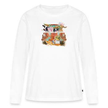 Camion rouillé d'animaux de ferme - T-shirt manches longues Premium bio Femme - blanc - Devant - Julia (174cm)