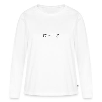 Rome japonais - T-shirt manches longues Premium bio Femme - blanc - Devant - Julia (174cm)