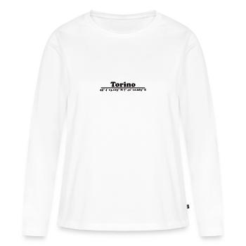 Coordonnées de Turin - T-shirt manches longues Premium bio Femme - blanc - Devant - Julia (174cm)