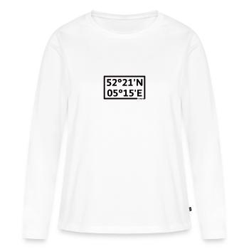 Almere Koordinaten - Frauen Premium Bio Langarmshirt - Weiß - Vorne - Julia (174cm)