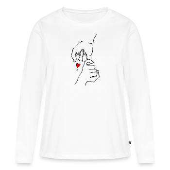 Best Friends Motiv für Beste Freunde Zwei Hände - Frauen Premium Bio Langarmshirt - Weiß - Vorne - Julia (174cm)