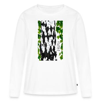 Birke Freya - Frauen Premium Bio Langarmshirt - Weiß - Vorne - Julia (174cm)