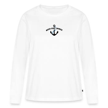 Meer geht immer - Frauen Premium Bio Langarmshirt - Weiß - Vorne - Julia (174cm)