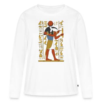 , dieu de la Sagesse - T-shirt manches longues Premium bio Femme - blanc - Devant - Julia (174cm)