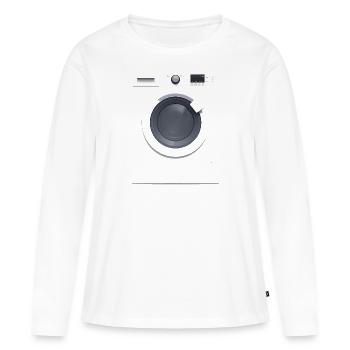 Costume de machine à laver Carnaval drôle Carnaval - T-shirt manches longues Premium bio Femme - blanc - Devant - Julia (174cm)