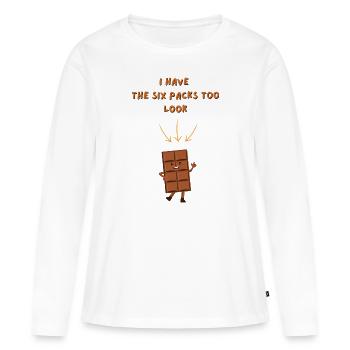 J’ai les six packs - T-shirt manches longues Premium bio Femme - blanc - Devant - Julia (174cm)