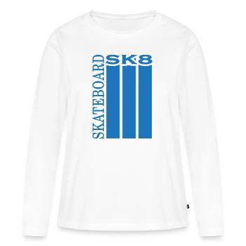 Skateboard Skate SK8 Skateboarder - T-shirt manches longues Premium bio Femme - blanc - Devant - Julia (174cm)