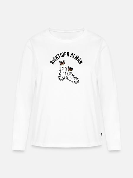 Richtiger Alman - Frauen Premium Bio Langarmshirt - Weiß