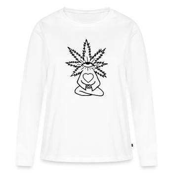 cnfgjd (cnfgjd) - T-shirt manches longues Premium bio Femme - blanc - Devant - Julia (174cm)