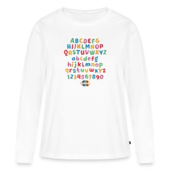 Play-Doh Alphabet Buchstaben Und Zahlen Aus Knete - Frauen Premium Bio Langarmshirt - Weiß - Vorne - Julia (174cm)