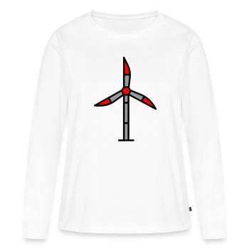 Icône d’usine d’éolienne d’éolienne - T-shirt manches longues Premium bio Femme - blanc - Devant - Julia (174cm)