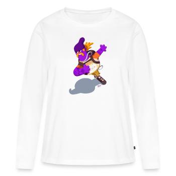 Juste en croisière - T-shirt manches longues Premium bio Femme - blanc - Devant - Julia (174cm)