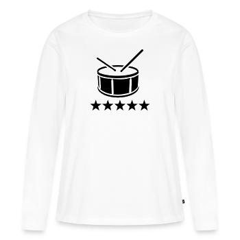 tambour - T-shirt manches longues Premium bio Femme - blanc - Devant - Julia (174cm)
