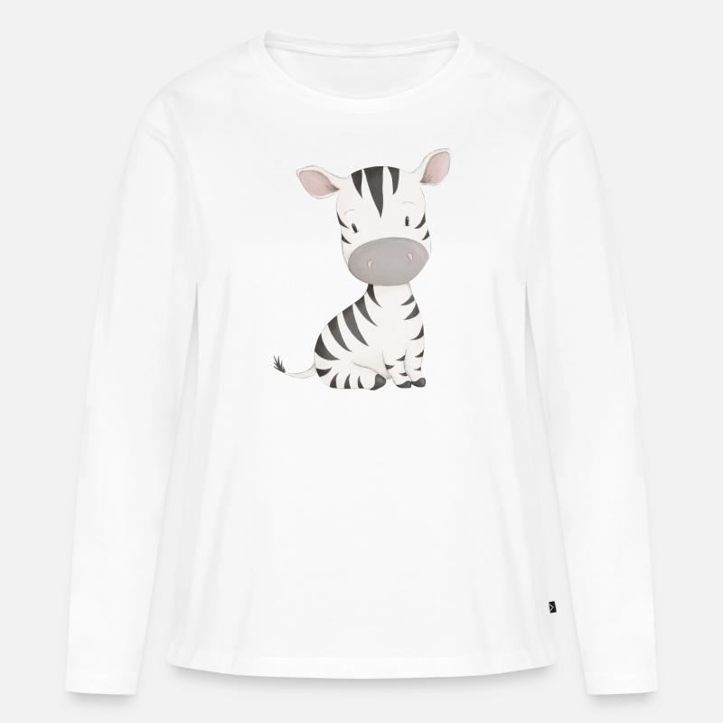 Zebra - Frauen Premium Bio Langarmshirt - Weiß