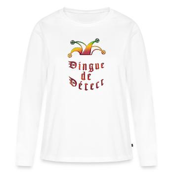 Dingue de detect Arlequin - T-shirt manches longues Premium bio Femme - blanc - Devant - Julia (174cm)