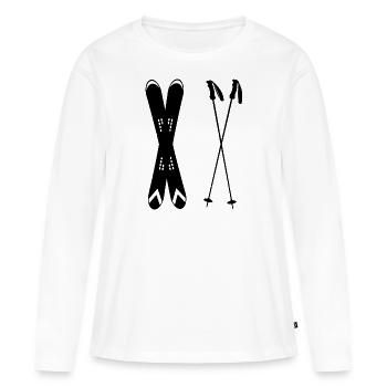 Ski Skiing Après-Ski - Women's Premium Organic Long Sleeve Shirt - white - Front - Julia (174cm)