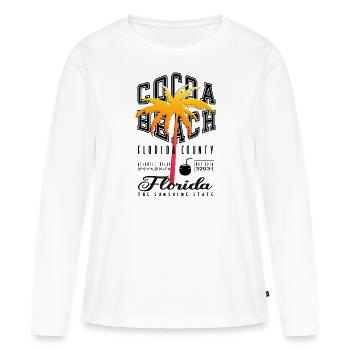 Floride plage de cacao palme comté vacances états-unis - T-shirt manches longues Premium bio Femme - blanc - Devant - Julia (174cm)