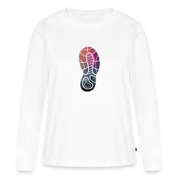Running jogging running running fitness fitness - T-shirt manches longues Premium bio Femme - blanc - Devant - Julia (174cm)