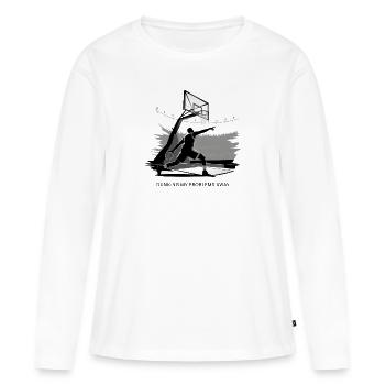 Dunking My Problems Basketball à l’extérieur - T-shirt manches longues Premium bio Femme - blanc - Devant - Julia (174cm)