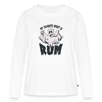 Meine Lieblingsspirituose ist Rum - Frauen Premium Bio Langarmshirt - Weiß - Vorne - Julia (174cm)