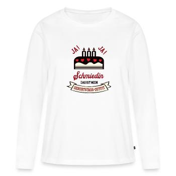 Geburtstag Schmiedin Schmied Geb Goldschmiedin - Frauen Premium Bio Langarmshirt - Weiß - Vorne - Julia (174cm)