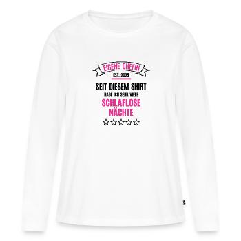 Eigene Chefin 2025 Selbst Ständig Machen Startup - Frauen Premium Bio Langarmshirt - Weiß - Vorne - Julia (174cm)