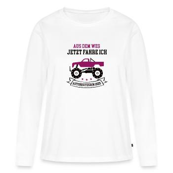 Aus Dem Weg Jetzt Fahre Ich Autobesitzerin 2025 - Frauen Premium Bio Langarmshirt - Weiß - Vorne - Julia (174cm)