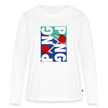 Ping Pong Racket Sports design - T-shirt manches longues Premium bio Femme - blanc - Devant - Julia (174cm)