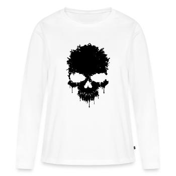 Crâne Grunge - T-shirt manches longues Premium bio Femme - blanc - Devant - Julia (174cm)