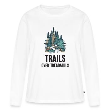 Trail Running - Trails Over Treadmills - Women's Premium Organic Long Sleeve Shirt - white - Front - Julia (174cm)
